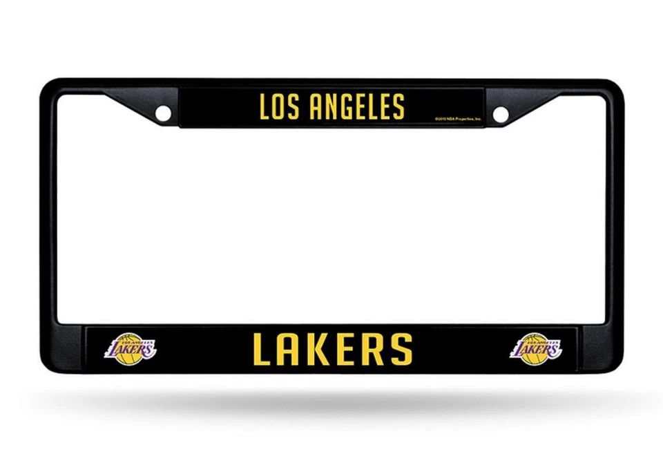 Marco de licencia de metal cromado negro de Los Angeles Lakers [NUEVO] placa de auto de la NBA etiqueta automática Foto 1 de 1