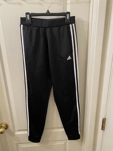Adidas Boys Joggers Tapered Size Large (14) Black/White Great Condition - Picture 1 of 4