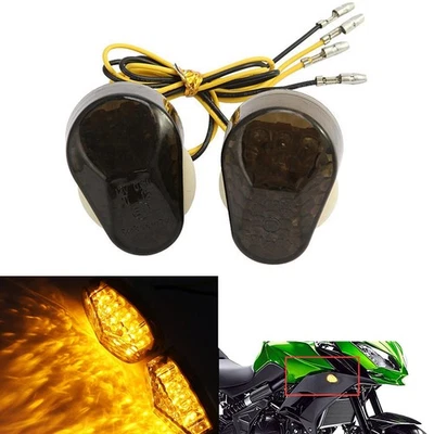 2x Led Flush Mount Turn Signal Light  For Kawasaki ZZR600   ZX9R ZX12R ZX636 - Image 1 of 4