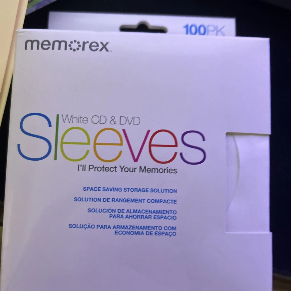 Memorex 1x 100PK CD/DVD fundas de papel blanco con ventana y solapa, ENVÍO GRATUITO Foto 1 de 3