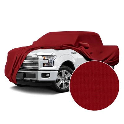 For Chevy Silverado 2500 HD 15-19 Satin Stretch Indoor Pure Red Custom Car Cover - Image 1 of 4