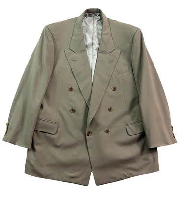 Blazer Chaqueta De Colección Años 90 Aquascutum 46S Tostado Doble Pecho Traje Deportivo Abrigo Lana Foto 1 de 4