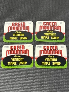 LOTE EFÍMERO 4 jarabes de arce Green Mountain de colección ETIQUETA EFÍMERO - Imagen 1 de 6