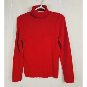 Vintage Pendleton roter gerippter Rollkragen Größe Medium Langarm Retro Staple  - Bild 1 von 6