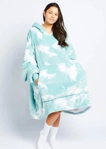 GREEN TIE-DYE OODIE - GENUINE OODIE - LOUNGEWEAR, HOODIE BLANKET One Size OOD - Picture 1 of 4