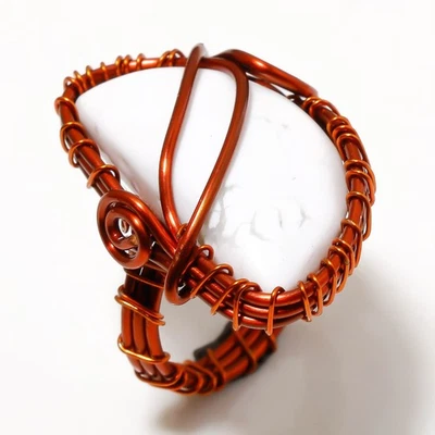 Howlite Gemstone Handmade Fashion Ethnic Wire Wrap Copper Jewelry Ring 6" SR 636 - Image 1 of 4