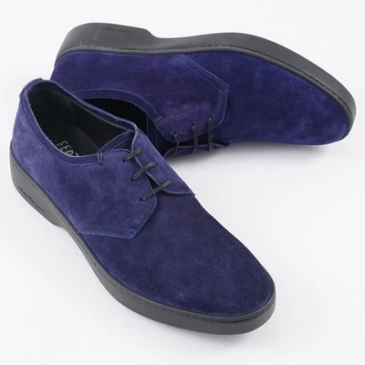 Salvatore Ferragamo 'Drums' Royal Blue Calf Suede Derby US 9.5 Wide (UK 8.5 EE) - Image 1 of 4