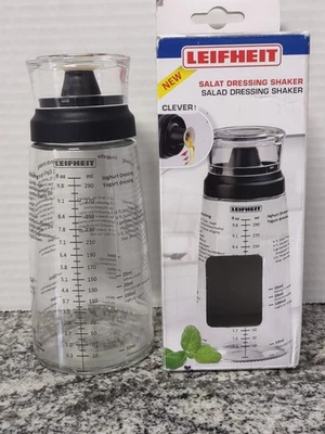 Leifheit Coctelera de Aderezo para Ensaladas, 5 Recetas Impresas, Botella de Vidrio, Sin Goteo...  Foto 1 de 4