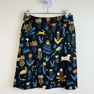 Women Modcloth Princess Highway Skirt Size 6 Linen Blend Floral Nature Print - Picture 1 of 11