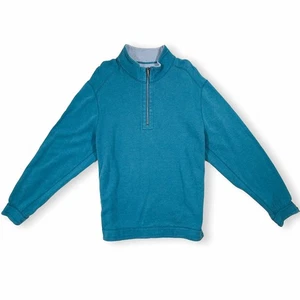 Tommy Bahama Herren Pullover Flipshore Half Zip Reversible Embroidered Logo Teal L - Bild 1 von 17