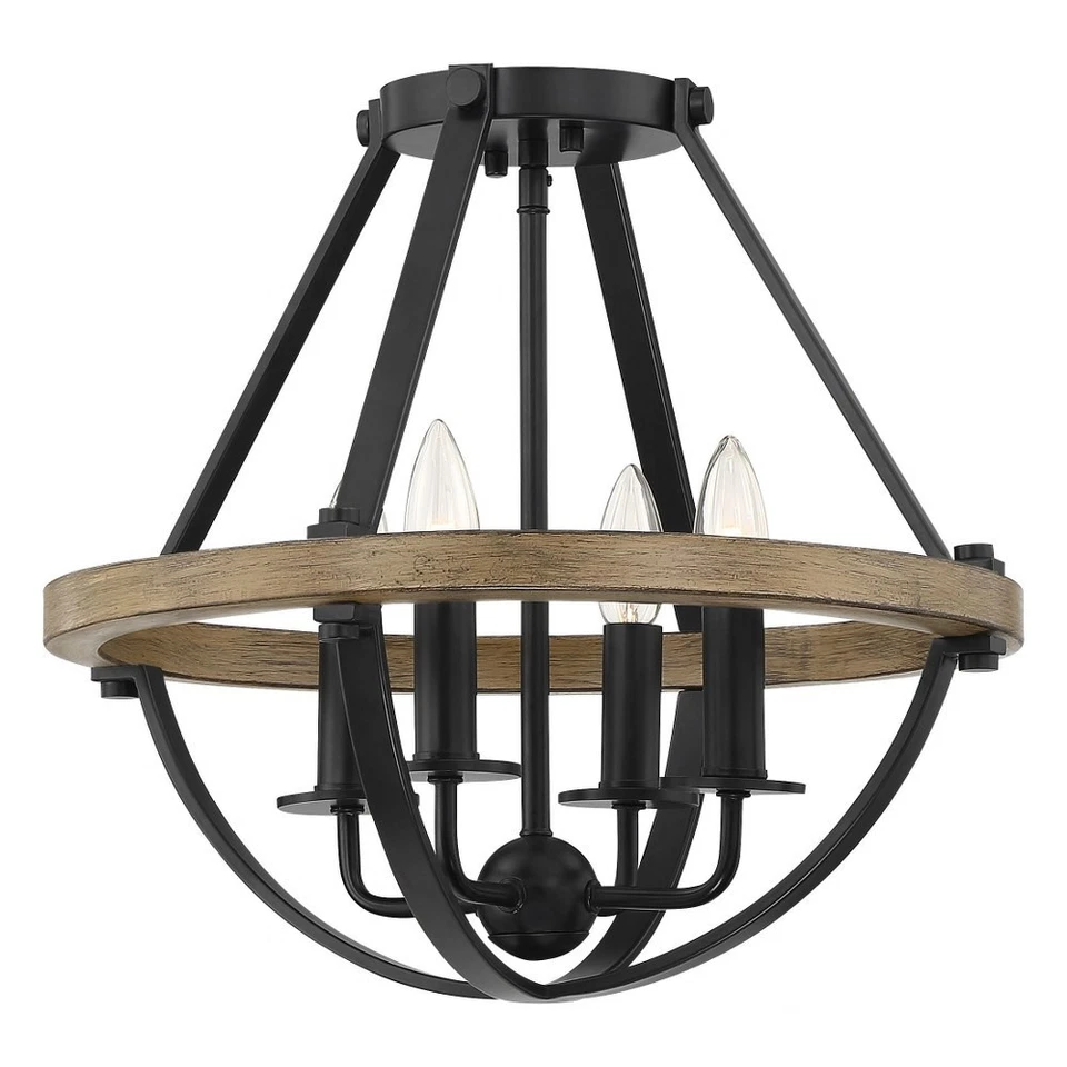 Quoizel Bartlett 4 Light Semi-flush Mount Earth Black - BRL1716EK