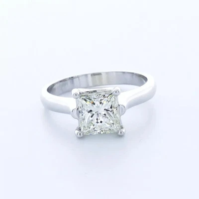 Solitaire Engagement Ring 14K Gold 2.60 Carat Princess Lab-Grown Diamond G VS1 - Image 1 of 4
