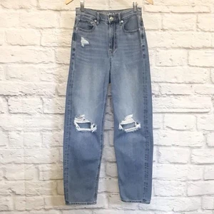 American Eagle 2 Short Baggy Women’s Jean Distressed Ripped High Rise 2022 - Picture 1 of 9