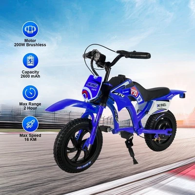 JKING C6 12 Zoll Elektrisches Dirtbike für Kinder 200W 25.2V, 2600mAh 16km/h EU - Bild 1 von 4