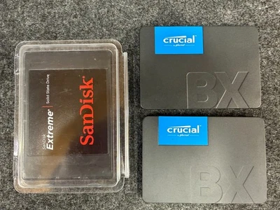 Crucial BX500 120GB SSD x2 & SanDisk Extreme 120GB SSD x1 Bundle - SATA SSD - Bild 1 von 4