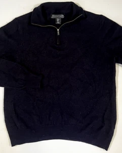 Christian Lacroix Pullover Damen L schwarz 100% extrafeine Merinowolle 1/4 Reißverschluss - Bild 1 von 4