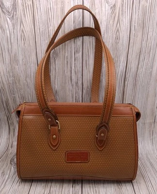 Vtg Dooney & Bourke Essex Mini Barrel Bag Tan AWL USA A0004543 Leather Satchel - Image 1 of 4