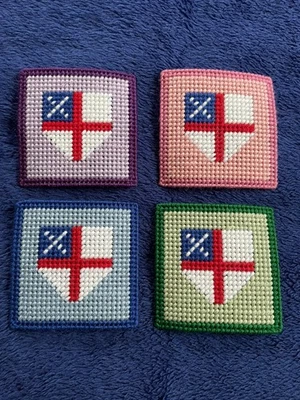 Posavasos escudo episcopal Needlepoint Foto 1 de 3