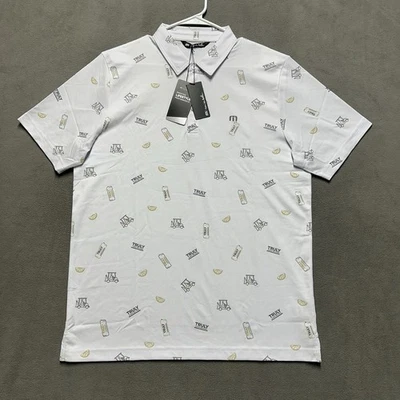 NUEVO CON ETIQUETAS Camisa Travis Mathew Para Hombres Grande Blanca Truth Or Dare Polo Verdaderamente Rendimiento Foto 1 de 4