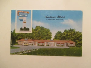 Cumberland Wisconsin Postcard Ambrose Motel WI - Picture 1 of 2