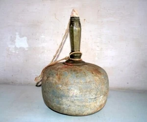 18th C Antique Old Zink Brass Neck Mughal Drinking Water Storage Pot - Picture 1 of 6