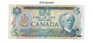 1979 Bank of Canada $5 Five Dollar Note BC-53bA - 310 serial **REPLACEMENT** - Picture 1 of 4