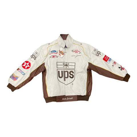 Dale Jarrett UPS Leather Jeff Hamilton 2XL Driver’s Suit Style Jacket Cover