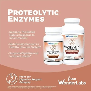 Wonder Laboratories Proteolytic Enzymes Bromelain Papain Pancreatin Trypsin - Picture 1 of 10