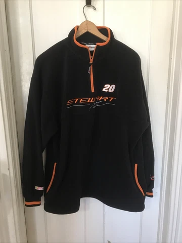 Nice Vintage Tony Stewart #20 NASCAR Pullover 1/4 Zip Fleece Size XL By Chase Cover