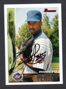 1995 BOWMAN #24  Robert Person  NEW YORK METS  SIGNED AUTOGRAPH AUTO COA