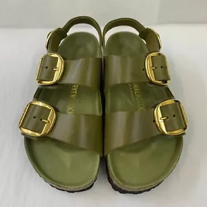 Birkenstock Neu mit Box Milano große Schnalle olivgrün geöltes Leder exquisit nar - Bild 1 von 5