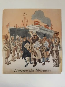 L'ARRIVO DEI LIBERATORI volantino di propaganda RSI, Repubblica Sociale Italiana - Foto 1 di 1
