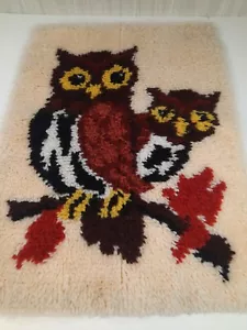 Tappeto vintage gufo laten gancio appeso a parete retrò decorativo - Foto 1 di 5