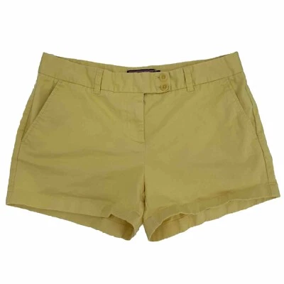 Vineyard Vines Womens Chino Shorts Sz 12 Yellow Mid Rise Casual Cotton Stretch - Image 1 of 4