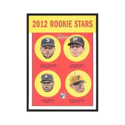 Steve Delabar Tom Milone Luis Marte Jared Hughes Rookie 2012 #299 NM - Image 1 of 3