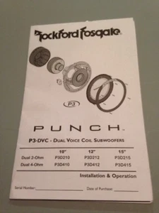 Rockford Fosgate 2006 punch P3-DVC subwoofer altavoz instrucciones manuales del dueño - Imagen 1 de 3
