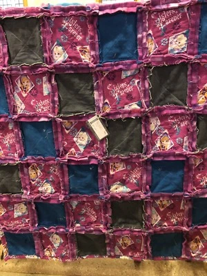 Disney Frozen Sisters Forever Denim Rag Quilt - Image 1 of 2