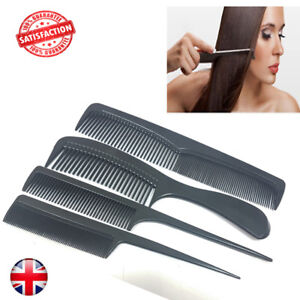 4pcs Plastic Hair Styling Comb Set Professional Hairdressing Brush Barber Black