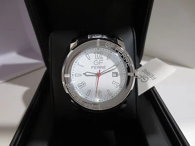 Reloj con correa de cuero con fecha de acero inoxidable GF Ferre para hombre GF.9616M/11 Foto 1 de 4