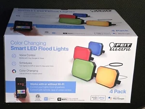 FEIT 4-Pack Color Changing Smart Flood Lights with RemoteSKU: FLD/RGBW/AG/4 - Picture 1 of 3