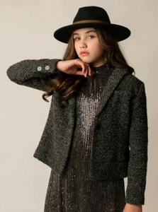 MIA JOY Jacket Charcoal Black Lined Girls Size 8 NWT - Picture 1 of 6