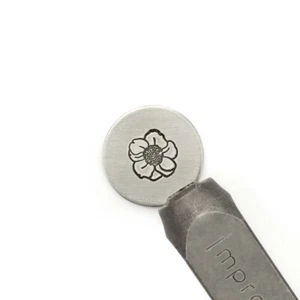 Petal Perfect Design Signature Metal Stamp, 9.5mm- Floral Flower Hand Stamp - Picture 1 of 4