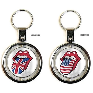 Schlüsselring Rolling Stones UK/US Zungen drehendes Metall/Emaille (ro) - Bild 1 von 1