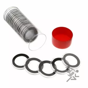 (1) Airtite Coin Holder Storage Container & (20) Black Ring 29mm Air-tite Coin - Picture 1 of 1