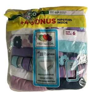 Fruit Of The Loom Underwear Girls Hipsters 18 Pack Size 6 NEW Multipack - Picture 1 of 7
