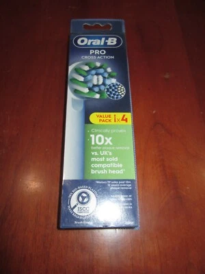 Nuevo en Paquete Oral-B Pro Cross Action Cabezal de Cepillo de Dientes de Repuesto 4 unidades Foto 1 de 2