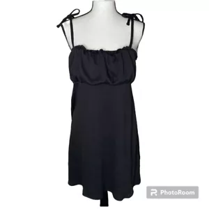 Divided by H&M Women’s Black Short Skater Dress; Size Large; Spaghetti Strap - Picture 1 of 8