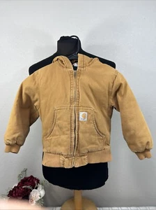 CARHARTT Cotton Hooded Warm Jacket Lined Insulated Chore Kid’s Size US XXS (4-5) - Picture 1 of 11