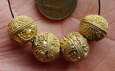 Perle Argent Filigrané Collier Ancien Mauritanie Afrique Antique Granulated Bead