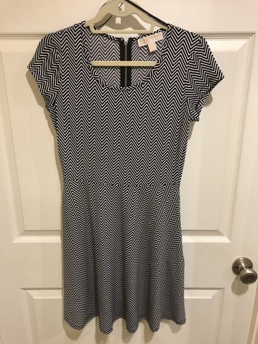 Abito donna Michael Michael Kors S S taglia S bianco e nero zip dietro
